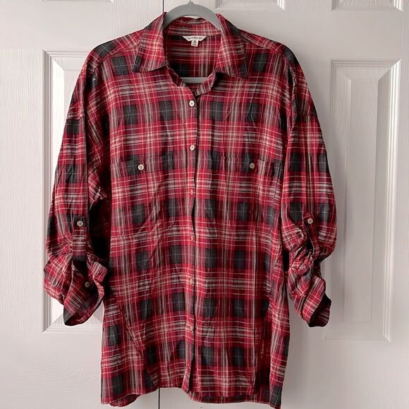 3/$10 Max Studio Plaid Long Sleeve Button Down Shirt | Medium - Picture 11 of 13